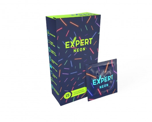 Светящиеся в темноте презервативы Expert Neon - 15 шт. - Expert - купить с доставкой в Жуковском