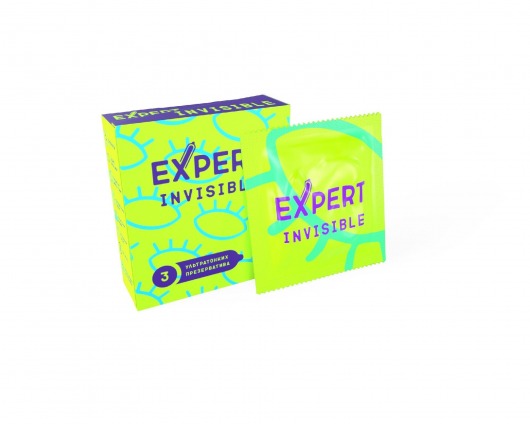 Ультратонкие презервативы Expert Invisible - 3 шт. - Expert - купить с доставкой в Жуковском