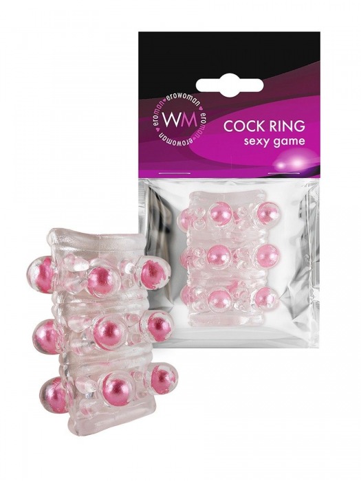 Прозрачная сквозная насадка на пенис с цветными шариками - Erowoman-Eroman - в Жуковском купить с доставкой