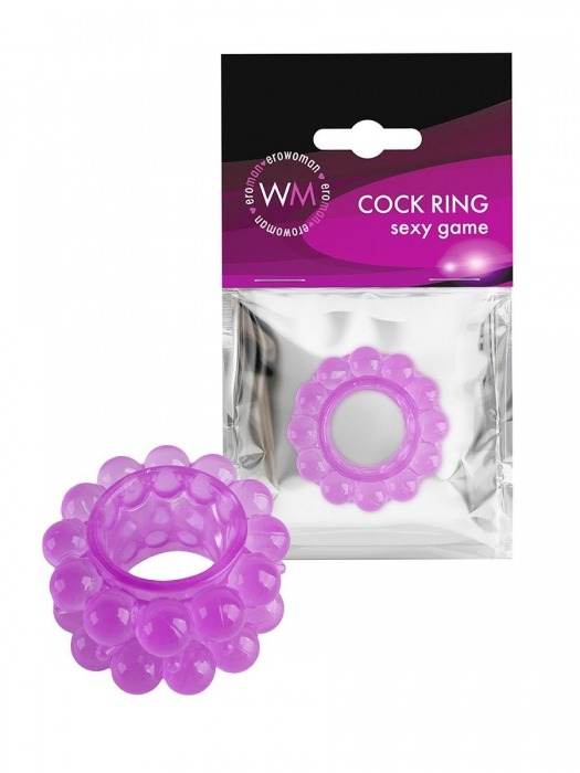 Лиловое эрекционное кольцо с 2 рядами стимулирующих шариков - Erowoman-Eroman - в Жуковском купить с доставкой