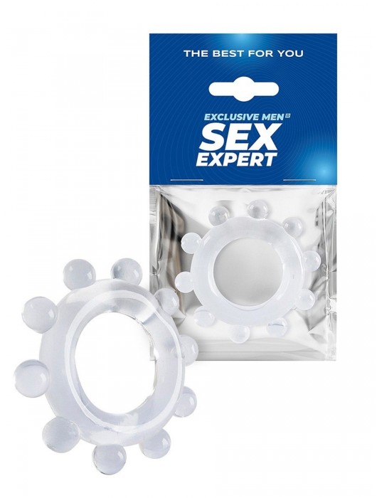 Прозрачное эрекционное кольцо со стимулирующими шариками - Sex Expert - в Жуковском купить с доставкой