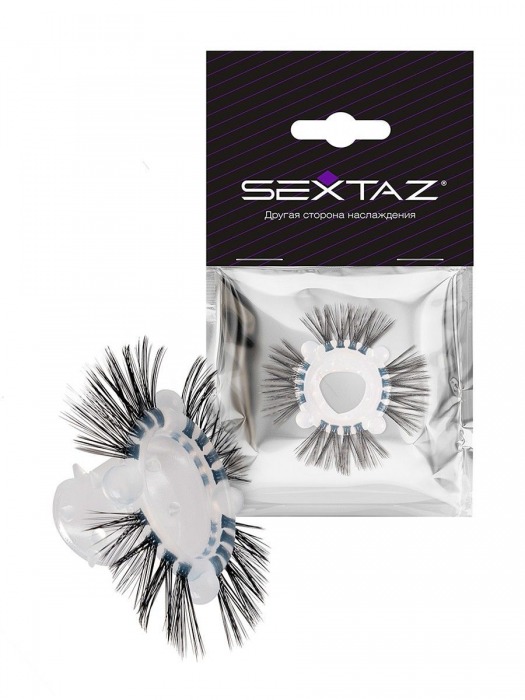 Эластичное эрекционное кольцо с черными «ресничками» - Sextaz - в Жуковском купить с доставкой