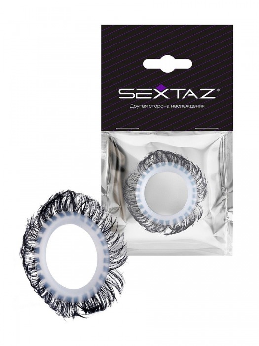 Эластичное эрекционное колечко с черными «ресничками» - Sextaz - в Жуковском купить с доставкой