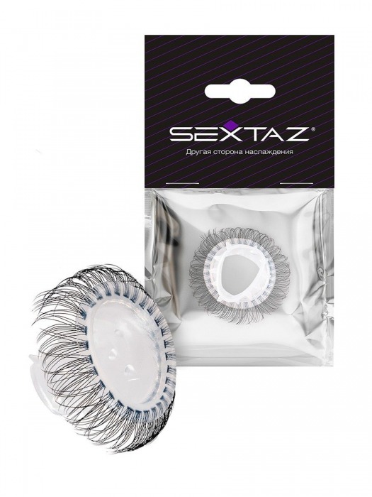 Эластичное эрекционное кольцо с длинными черными «ресничками» - Sextaz - в Жуковском купить с доставкой