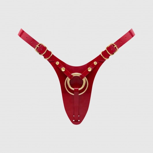 Красный пояс для фиксации насадок Strap-On-Me Leatherette Harness Fabulous - Strap-on-me - купить с доставкой в Жуковском