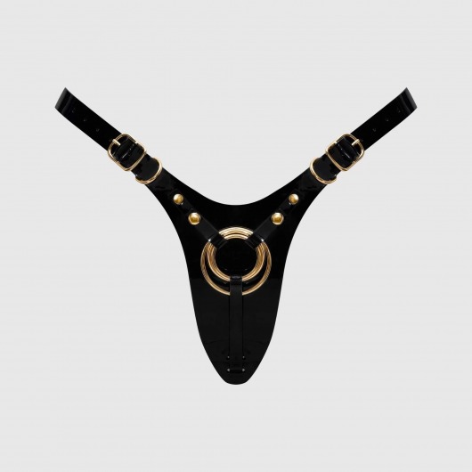 Черный пояс для фиксации насадок Strap-On-Me Leatherette Harness Fabulous - Strap-on-me - купить с доставкой в Жуковском