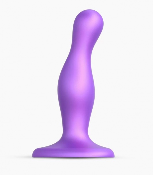 Фиолетовая насадка Strap-On-Me Dildo Plug Curvy size S - Strap-on-me - купить с доставкой в Жуковском