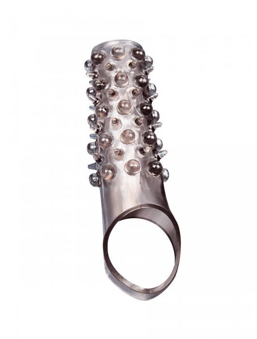 Дымчатая насадка на пенис с шипами и выпуклостями - 12 см. - Sex Expert - в Жуковском купить с доставкой