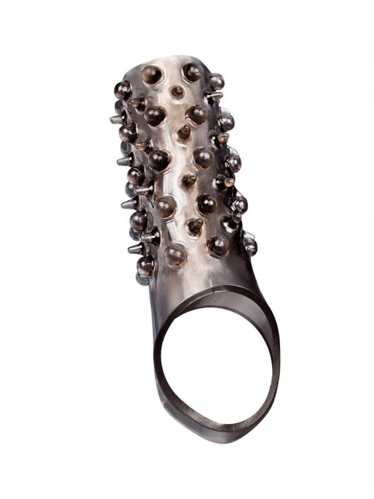 Дымчатая насадка на пенис с шипами и выпуклостями - 12,5 см. - Sex Expert - в Жуковском купить с доставкой