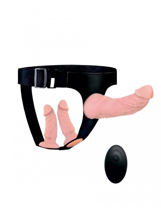 Женский страпон с 3 насадками и вибрацией - Erowoman-Eroman - купить с доставкой в Жуковском