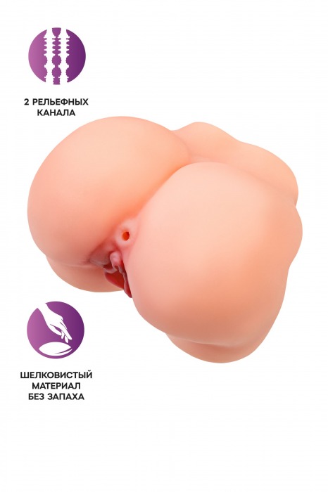 Реалистичный мастурбатор в форме попки с 2 любовными входами - No Name - в Жуковском купить с доставкой