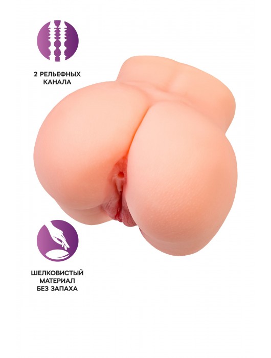 Реалистичный мастурбатор в форме попки с двумя любовными входами - No Name - в Жуковском купить с доставкой
