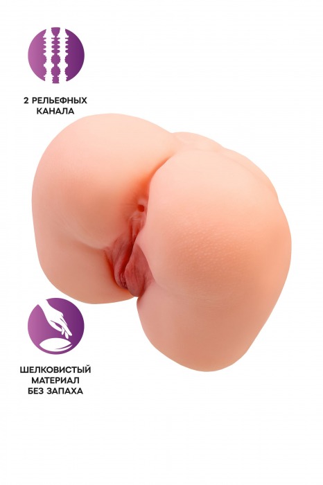 Реалистичный мастурбатор-попка с 2 любовными входами - No Name - в Жуковском купить с доставкой