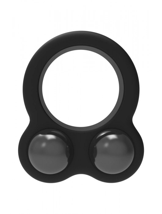 Черное эрекционное кольцо с утяжелителями Cockring Dual Weight - Dream Toys - в Жуковском купить с доставкой