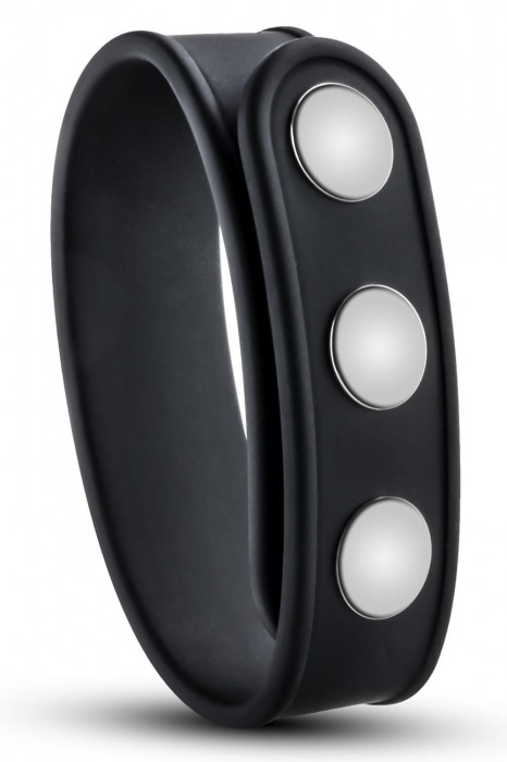 Черное эрекционное кольцо на кнопках - Blush Novelties - в Жуковском купить с доставкой