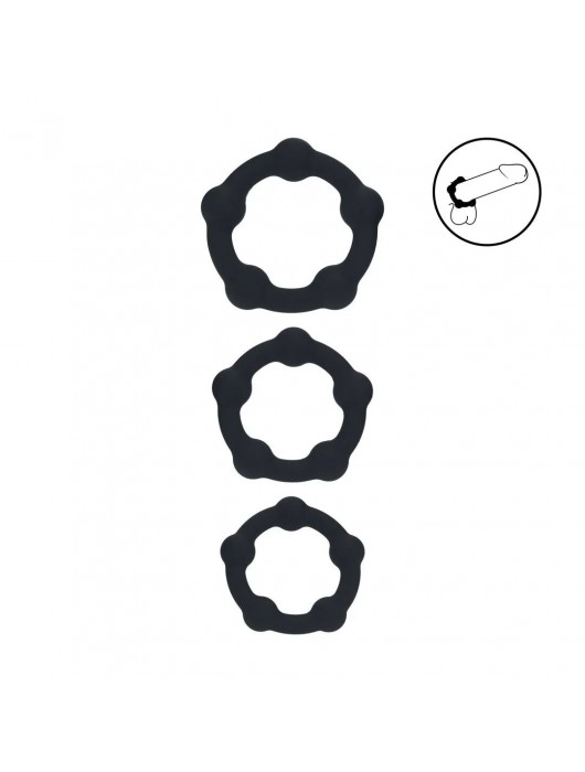Набор из 3 эрекционных колец Beaded Silicone Cockring Set - Shots Media BV - в Жуковском купить с доставкой