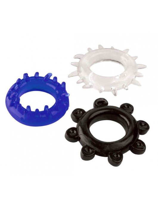 Набор из 3 эрекционных колец разного цвета и рельефа - Boys of Toys - в Жуковском купить с доставкой