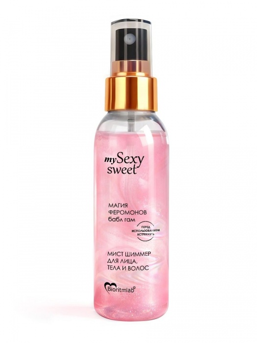 Мист для лица, тела и волос Sexy Sweet с ароматом бабл-гам, шиммером и феромонами - 95 мл. -  - Магазин феромонов в Жуковском
