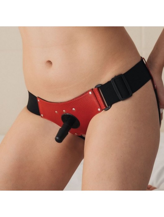 Красные трусики со штырьком для насадки - БДСМ Арсенал - купить с доставкой в Жуковском