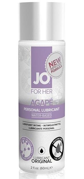 Лубрикант на водной основе для женщин JO AGAPE LUBRICANT ORIGINAL - 60 мл. - System JO - купить с доставкой в Жуковском