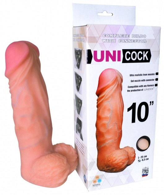 Фаллическая насадка Харнесс UNICOCK 10  - 25 см. - LOVETOY (А-Полимер) - купить с доставкой в Жуковском