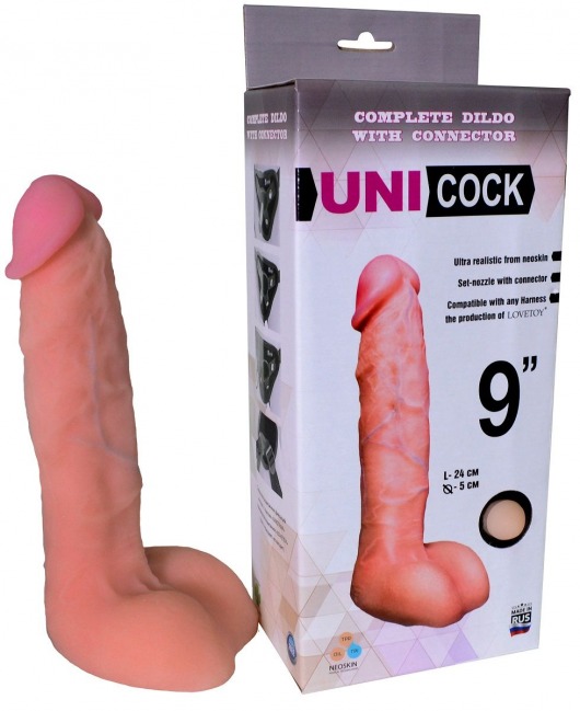 Фаллическая насадка Харнесс UNICOCK 9  - 24 см. - LOVETOY (А-Полимер) - купить с доставкой в Жуковском