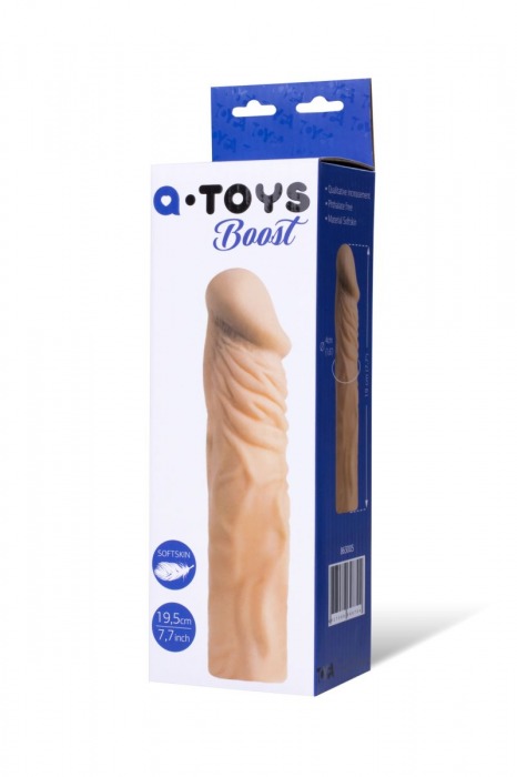 Насадка с ярко выраженной головкой и рельефным стволом - 19 см. - A-toys - в Жуковском купить с доставкой