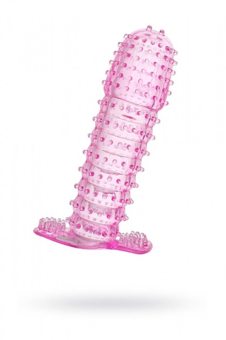 Гелевая розовая насадка с шипами - 12 см. - Toyfa Basic - в Жуковском купить с доставкой