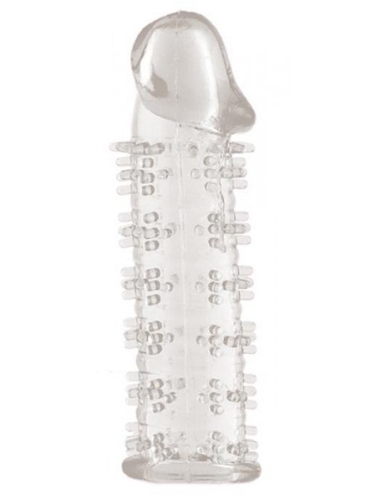 Гелевая прозрачная насадка с шипами - 12 см. - Toyfa Basic - в Жуковском купить с доставкой