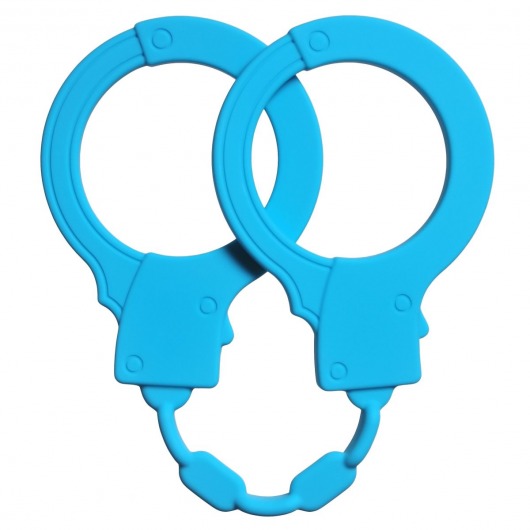 Голубые силиконовые наручники Stretchy Cuffs Turquoise - Lola Games - купить с доставкой в Жуковском