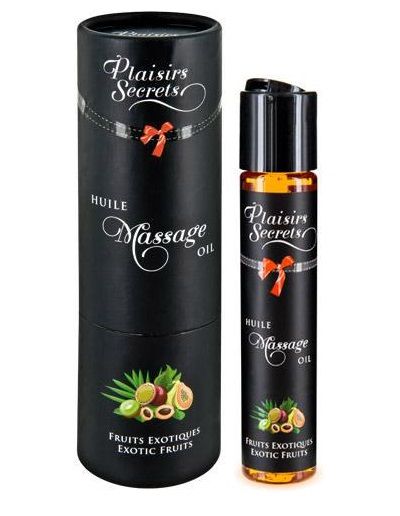 Массажное масло с ароматом экзотических фруктов Huile de Massage Gourmande Fruits Exotiques - 59 мл. - Plaisir Secret - купить с доставкой в Жуковском