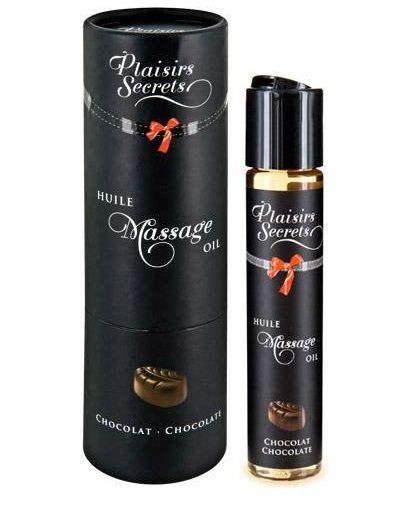 Массажное масло с ароматом шоколада Huile de Massage Gourmande Chocolat - 59 мл. - Plaisir Secret - купить с доставкой в Жуковском
