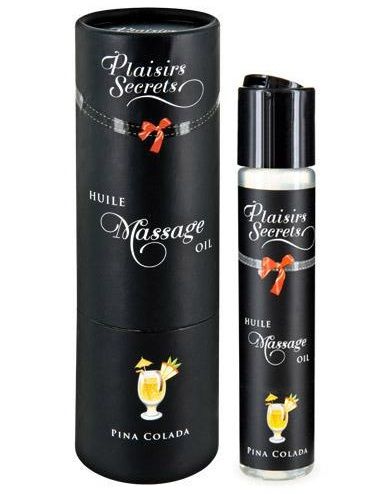 Массажное масло с ароматом пина колады Huile de Massage Gourmande Pina Colada - 59 мл. - Plaisir Secret - купить с доставкой в Жуковском
