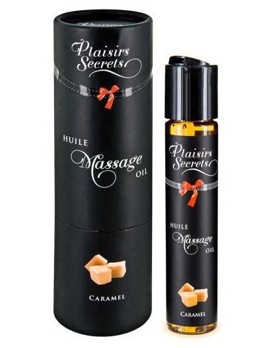 Массажное масло с ароматом карамели Huile de Massage Gourmande Caramel - 59 мл. - Plaisir Secret - купить с доставкой в Жуковском