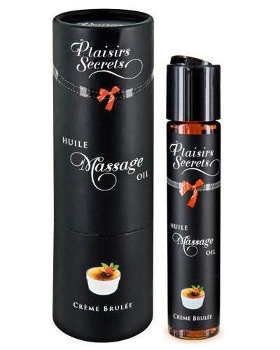 Массажное масло с ароматом крем брюле Huile de Massage Gourmande Creme Brulée - 59 мл. - Plaisir Secret - купить с доставкой в Жуковском