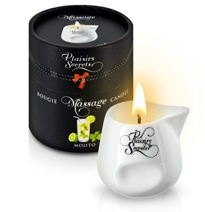 Массажная свеча с ароматом мохито Bougie de Massage Mojito - 80 мл. - Plaisir Secret - купить с доставкой в Жуковском