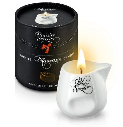 Массажная свеча с ароматом шоколада Bougie de Massage Gourmande Chocolat - 80 мл. - Plaisir Secret - купить с доставкой в Жуковском