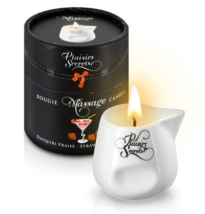 Массажная свеча с ароматом клубничного дайкири Bougie de Massage Daikiri Fraise - 80 мл. - Plaisir Secret - купить с доставкой в Жуковском