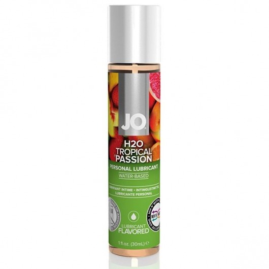 Смазка с ароматом тропических фруктов JO Flavored Tropical Passion - 30 мл. - System JO - купить с доставкой в Жуковском