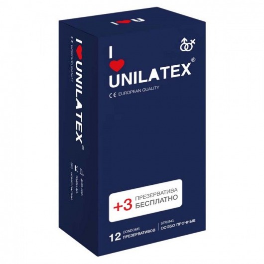 Ультрапрочные презервативы Unilatex Extra Strong - 12 шт. + 3 шт. в подарок - Unilatex - купить с доставкой в Жуковском
