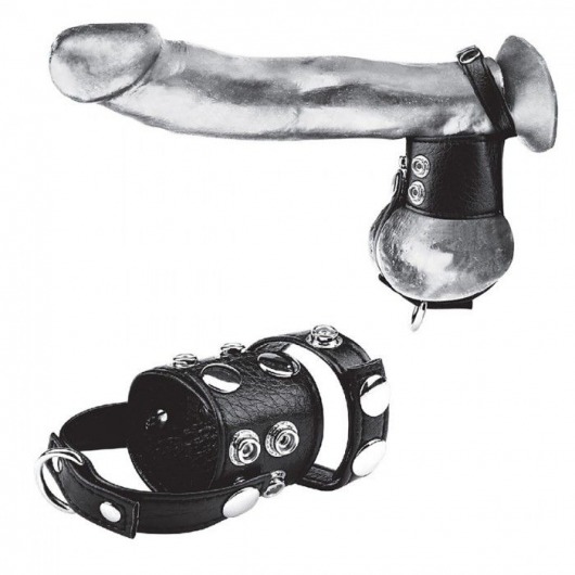 Утяжка на пенис и мошонку Cock Ring With 1.5  Ball Stretcher And Optional Weight Ring - BlueLine - купить с доставкой в Жуковском