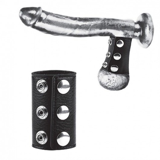 Чёрная утяжка на кнопках 100% PVC STRAP WITH METAL SNAP - BlueLine - купить с доставкой в Жуковском