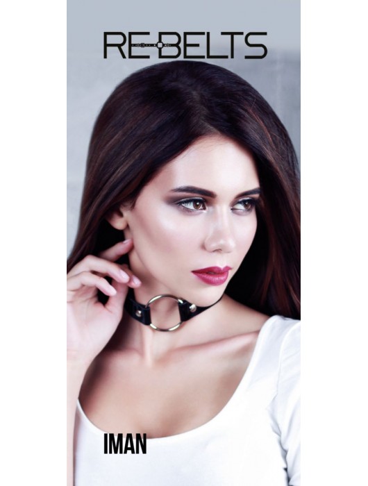 Чёрный чокер-кляп Iman Black - Rebelts - купить с доставкой в Жуковском