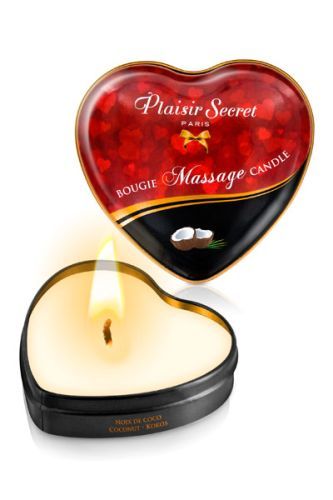 Массажная свеча с ароматом кокоса Bougie Massage Candle - 35 мл. - Plaisir Secret - купить с доставкой в Жуковском