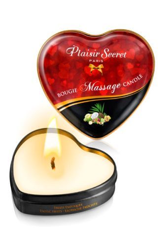 Массажная свеча с ароматом экзотических фруктов Bougie Massage Candle - 35 мл. - Plaisir Secret - купить с доставкой в Жуковском