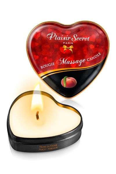 Массажная свеча с ароматом персика Bougie Massage Candle - 35 мл. - Plaisir Secret - купить с доставкой в Жуковском