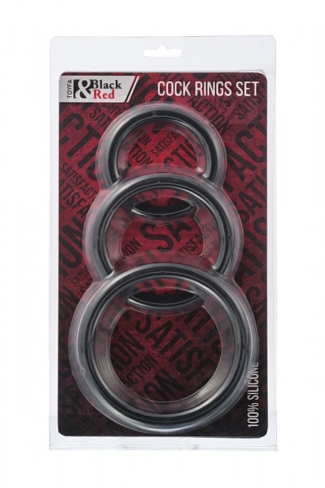 Набор из 3 чёрных эрекционных колец - ToyFa - в Жуковском купить с доставкой