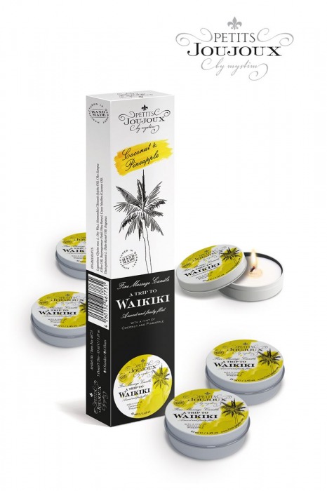 Набор из 5 свечей Petits Joujoux Waikiki Beach с ароматом кокоса и ананаса - MyStim - купить с доставкой в Жуковском