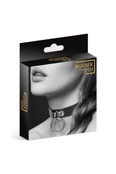 Узенький ошейник из полиуретана с кольцом - Bijoux Pour Toi - купить с доставкой в Жуковском