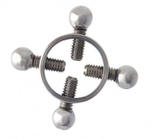 Серебристые зажимы для сосков на винтах - ToyFa - купить с доставкой в Жуковском